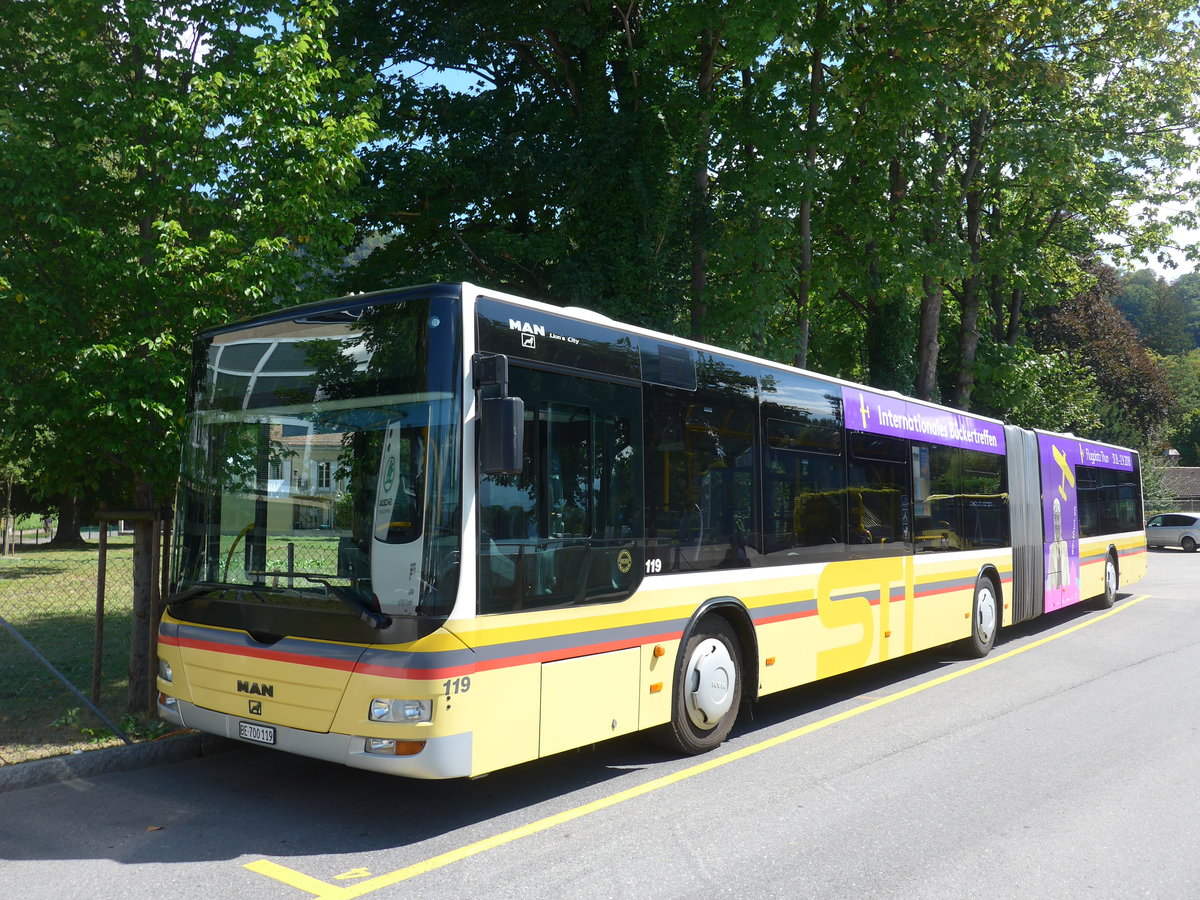 (195'836) - STI Thun - Nr. 119/BE 700'119 - MAN am 15. August 2018 bei der Schiffl�ndte Thun
