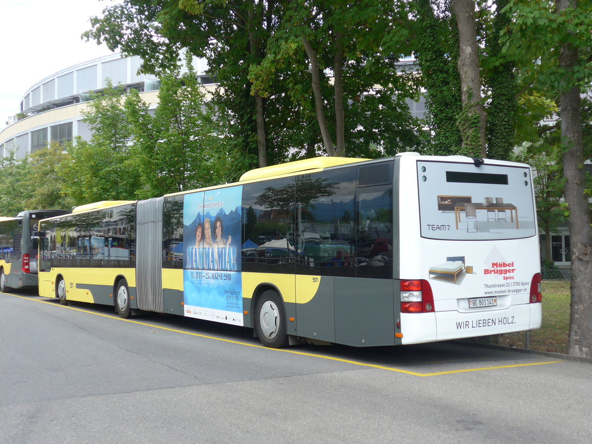 (195'847) - STI Thun - Nr. 141/BE 801'141 - MAN am 17. August 2018 bei der Schiffl�ndte Thun
