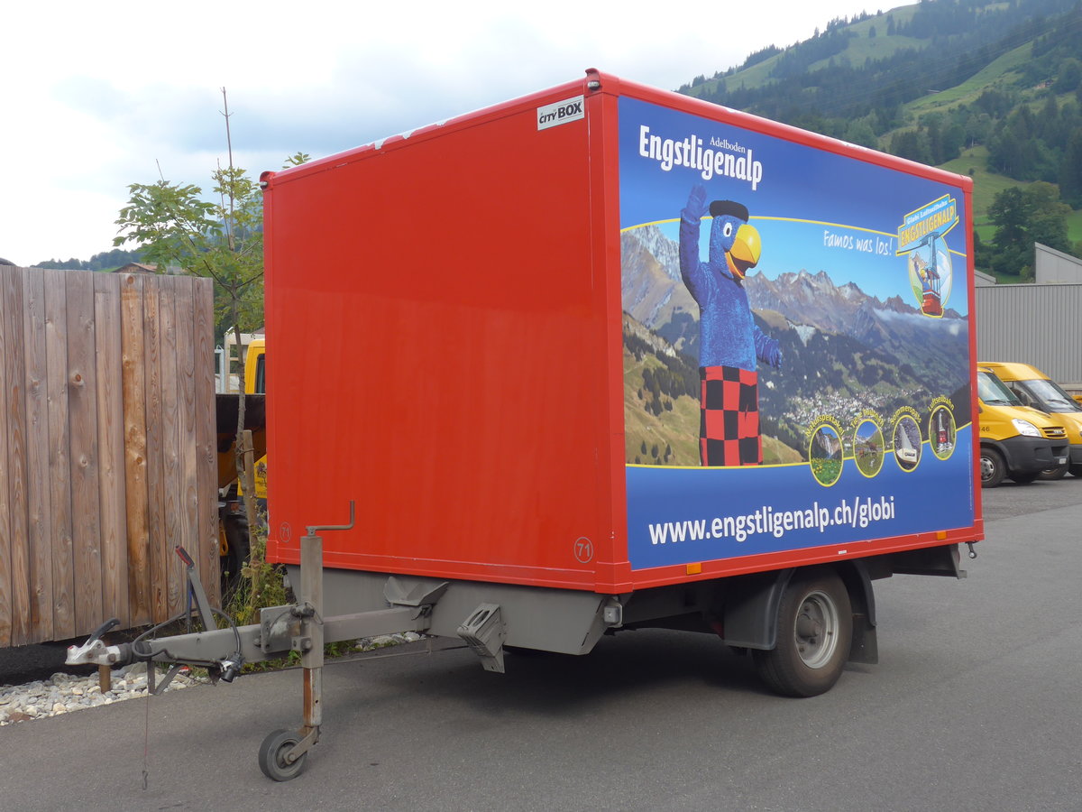 (196'091) - AFA Adelboden - Nr. 71/BE 681'633 - Niederhauser Gep�ckanh�nger am 19. August 2018 in Frutigen, Garage