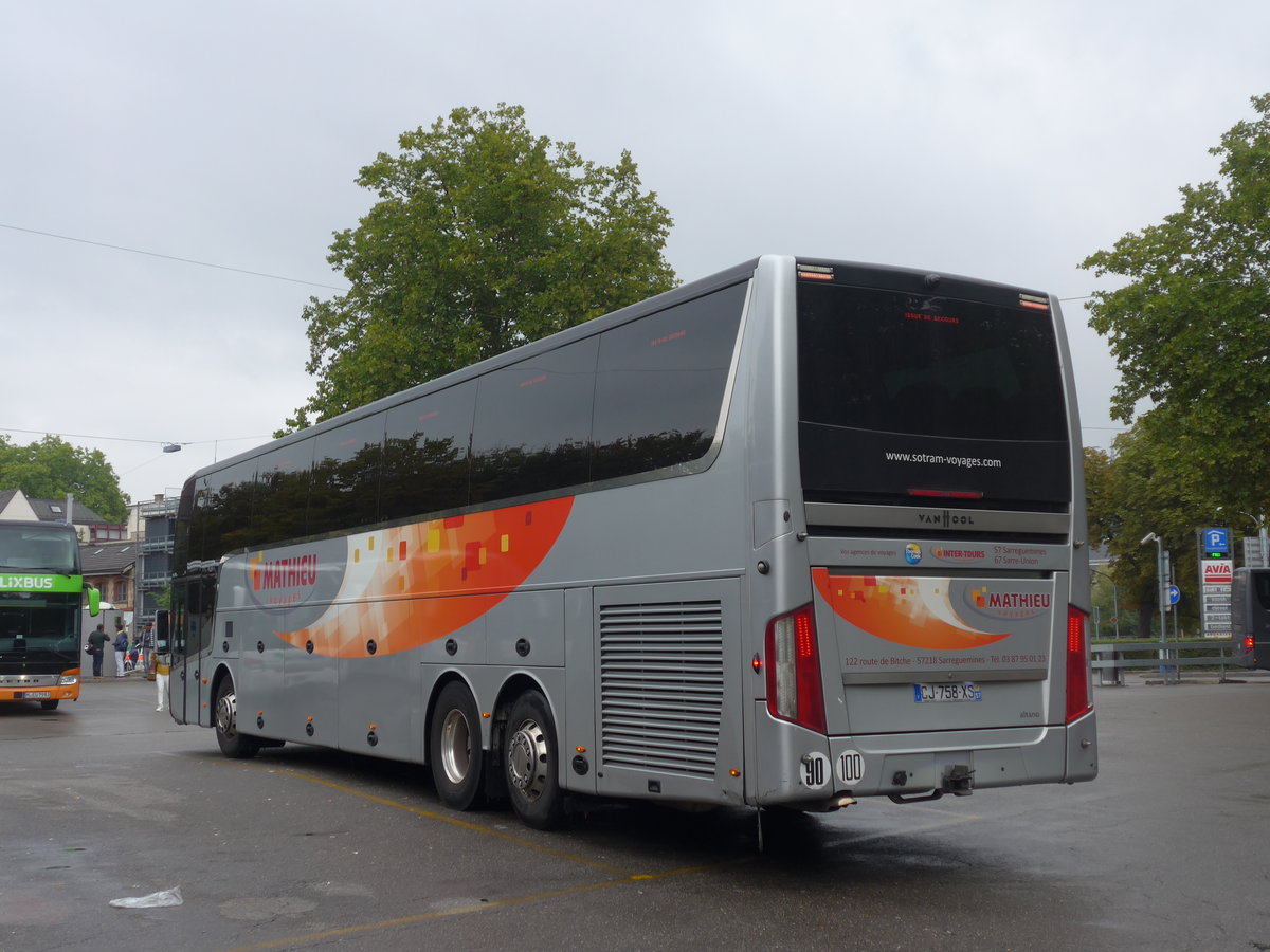 (196'238) - Aus Frankreich: Mathieu, Sarreguermines - CJ 758 XS - Van Hool am 1. September 2018 in Z�rich, Sihlquai