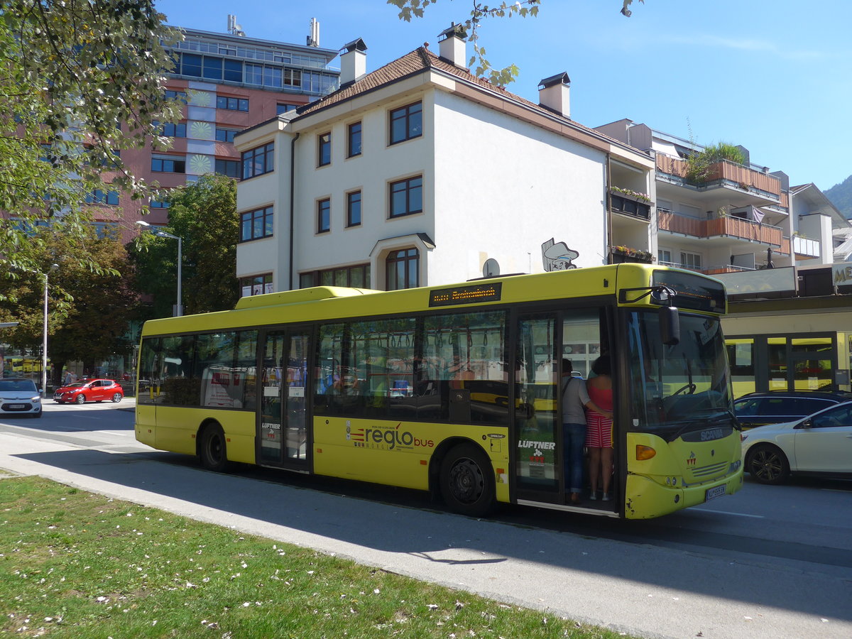 (196'959) - L�ftner, Rum - KU 995 GN - Scania am 12. September 2018 beim Bahnhof W�rgl