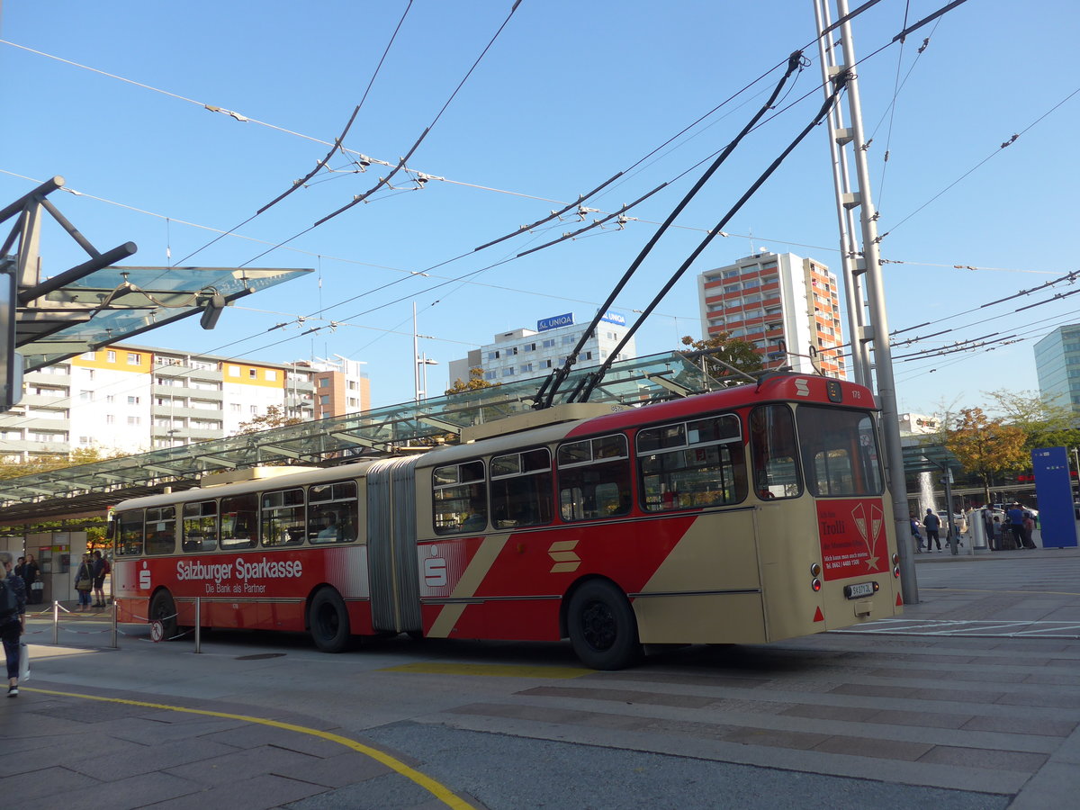 (197'054) - SSV Salzburg (POS) - Nr. 178/S 371 JL - Gr�f&Stift Gelenktrolleybus am 13. September 2018 beim Bahnhof Salzburg