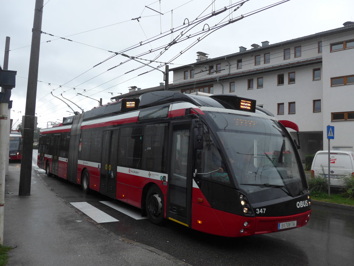 (197'410) - OBUS Salzburg - Nr. 347/S 708 TA - Solaris Gelenktrolleybus am 14. September 2018 beim Bahnhof Salzburg S�d