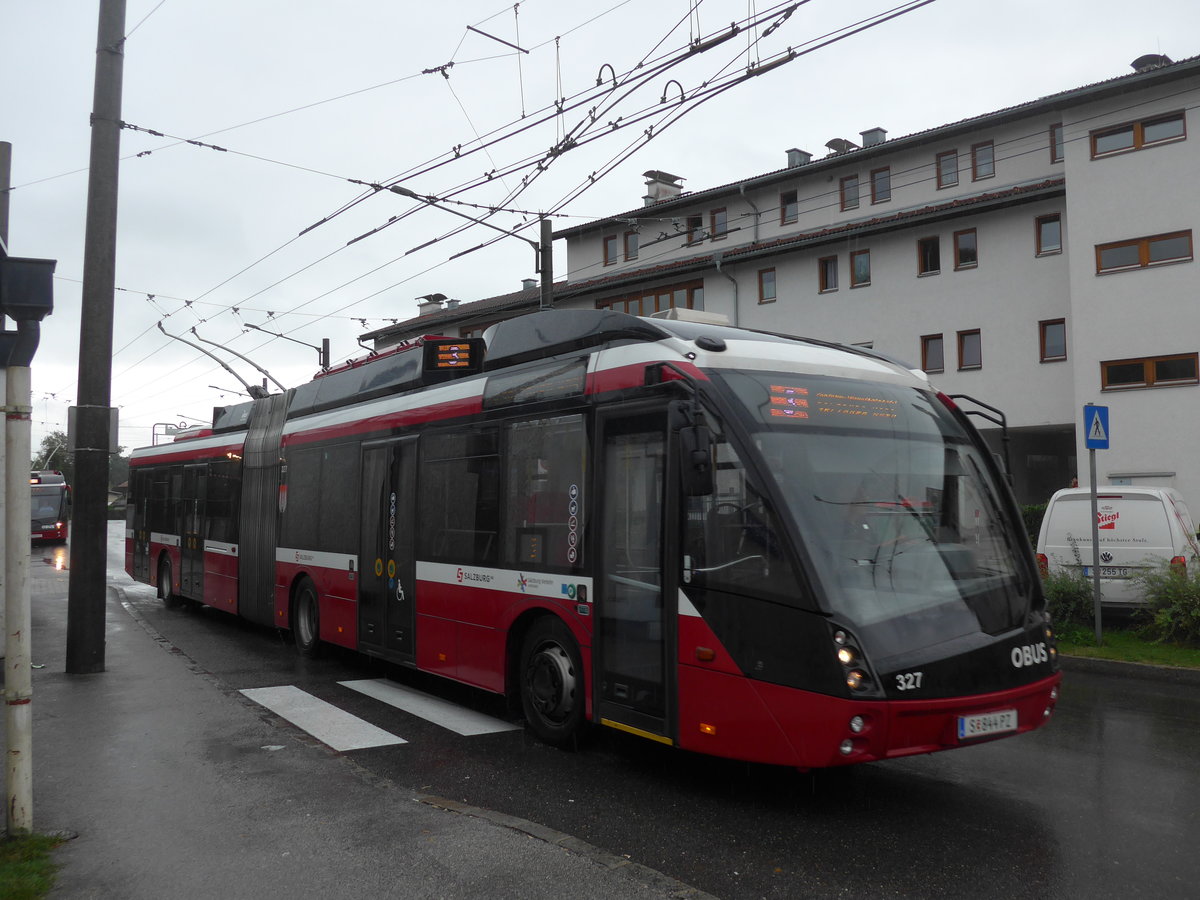 (197'413) - OBUS Salzburg - Nr. 347/S 844 PZ - Solaris Gelenktrolleybus am 14. September 2018 beim Bahnhof Salzburg S�d