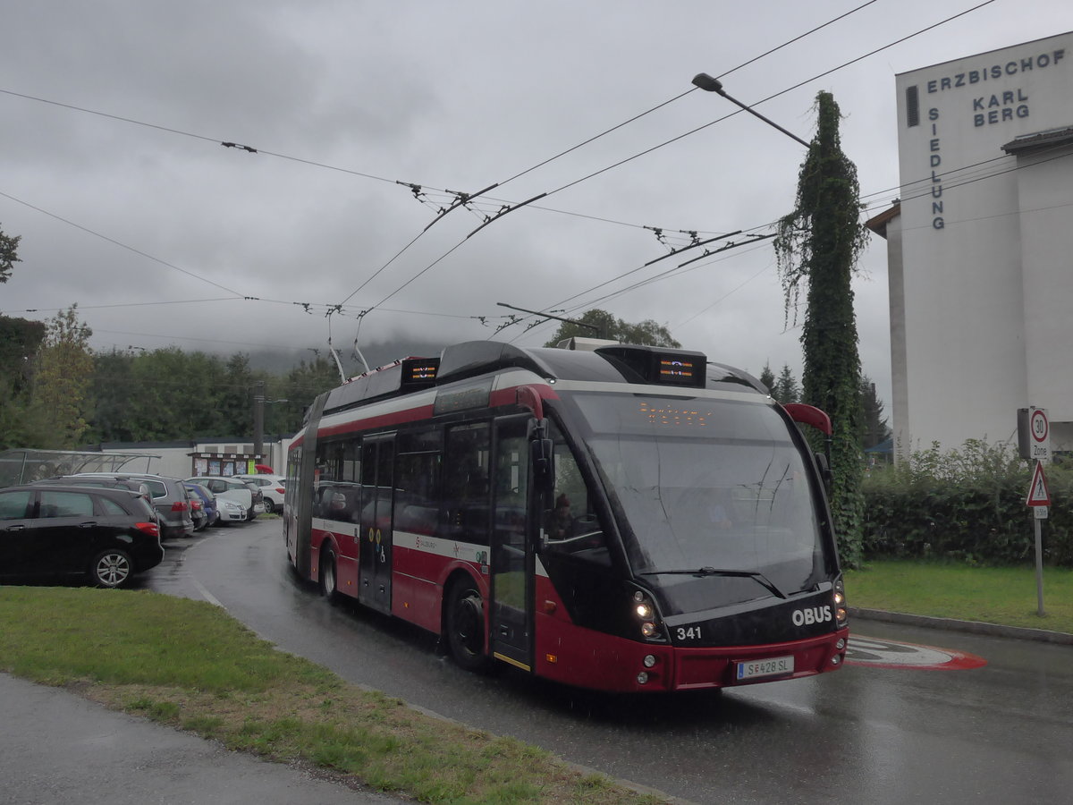 (197'423) - OBUS Salzburg - Nr. 341/S 428 SL - Solaris Gelenktrolleybus am 14. September 2018 beim Bahnhof Salzburg S�d