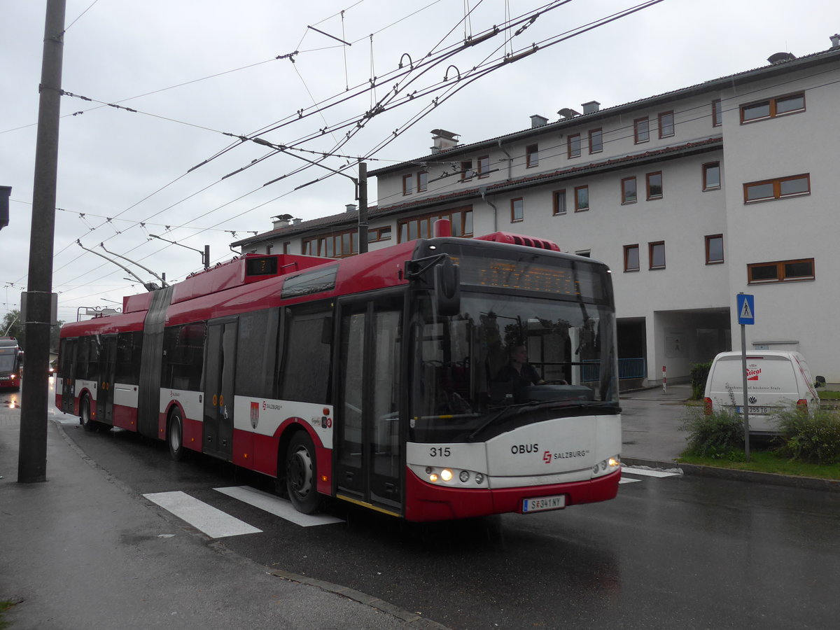 (197'431) - OBUS Salzburg - Nr. 315/S 341 NY - Solaris Gelenktrolleybus am 14. September 2018 beim Bahnhof Salzburg S�d