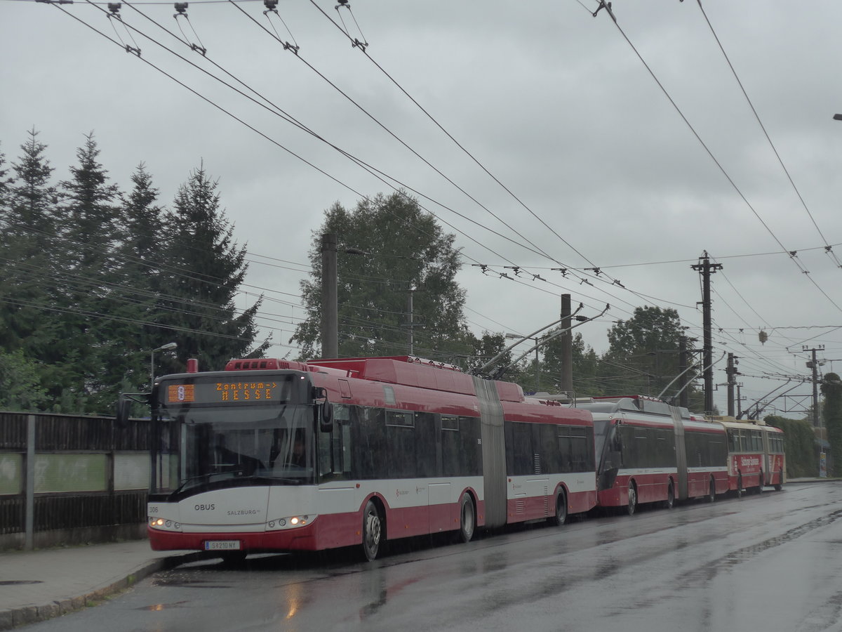 (197'447) - OBUS Salzburg - Nr. 306/S 210 NY - Solaris Gelenktrolleybus am 14. September 2018 beim Bahnhof Salzburg S�d