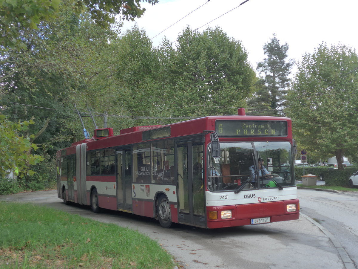 (197'538) - OBUS Salzburg - Nr. 243/S 802 EP - Gr�f&Stift Gelenktrolleybus (ex Nr. 9663) am 14. September 2018 in Salzburg, Itzling West