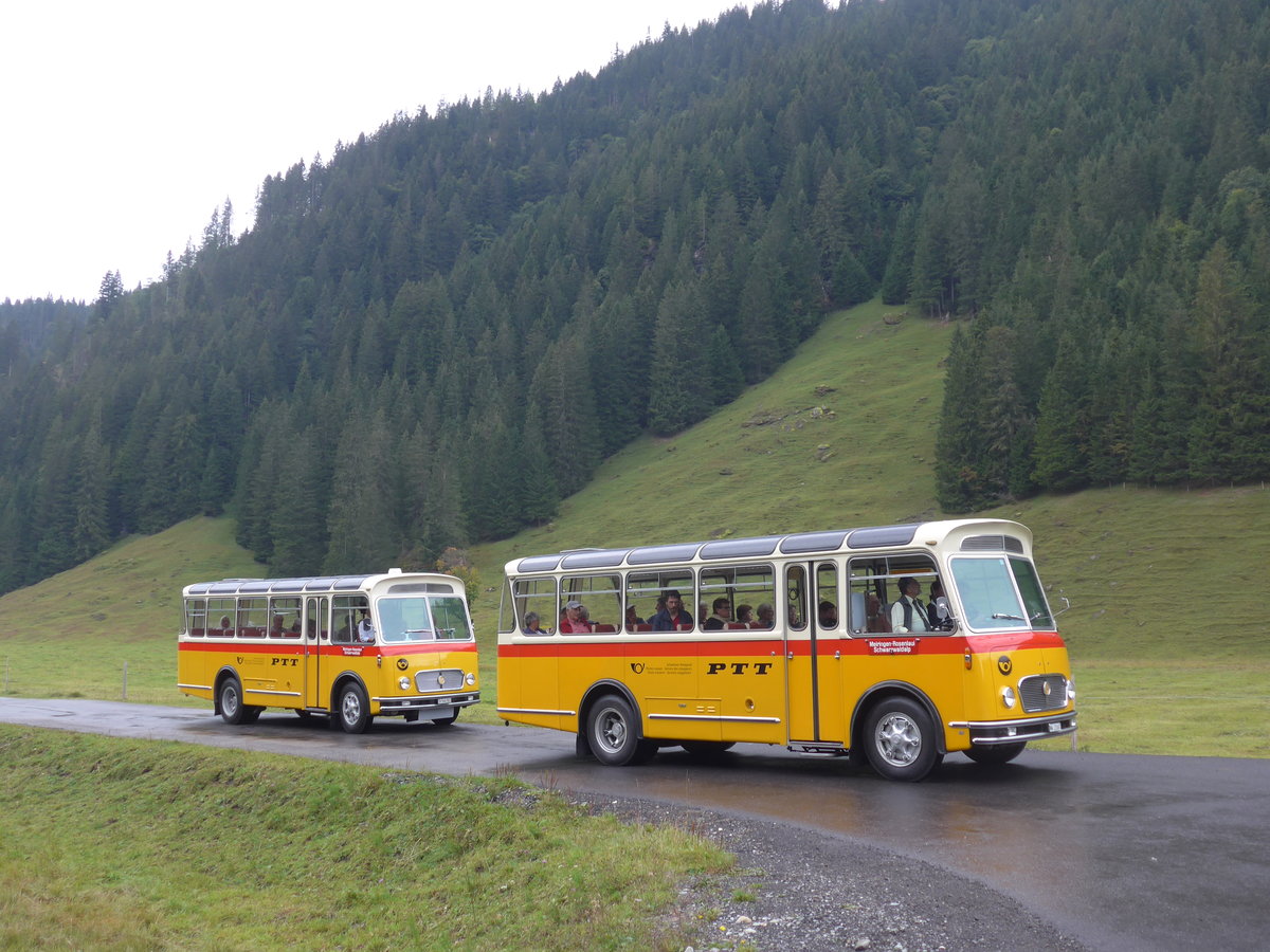 (197'826) - Frutig, Birmensdorf - ZH 560'883 - FBW/FHS (ex P 23'217) + M�ller, Ennetmoos - NW 23'167 - FBW/Gangloff (ex Rentsch, Gunten; ex P 23'203; ex P 21'003) am 16. September 2018 in Gschwandtenmaad