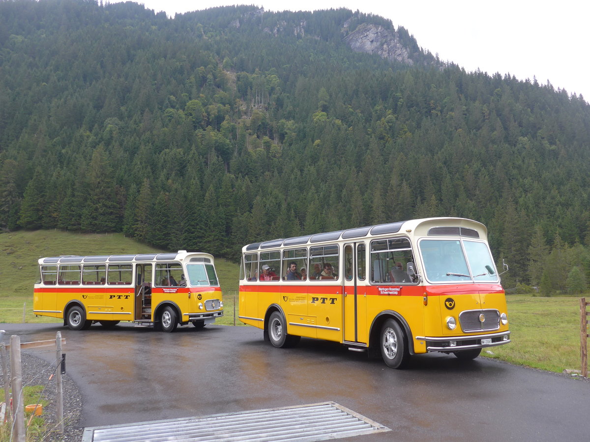 (197'839) - Frutig, Birmensdorf - ZH 560'883 - FBW/FHS (ex P 23'217) + M�ller, Ennetmoos - NW 23'167 - FBW/Gangloff (ex Rentsch, Gunten; ex P 23'203; ex P 21'003) am 16. September 2018 in Gschwandtenmaad