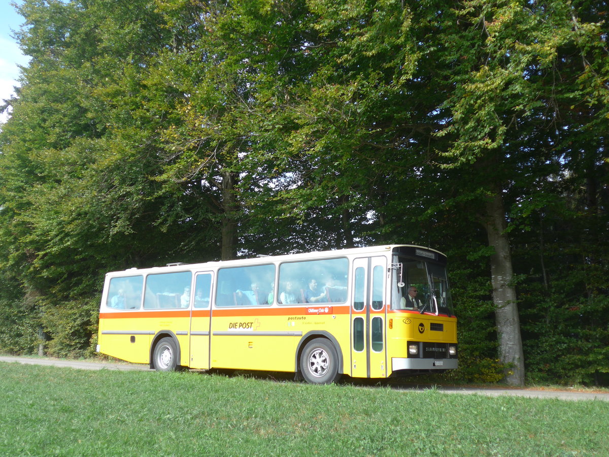 (198'004) - Oldtimer Club Saurer, Arbon - TG 95'083 - Saurer/T�scher (ex Schwizer, Goldach Nr. 2) am 30. September 2018 in Wasen, Huttwilstrasse