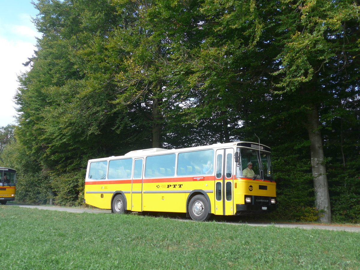 (198'005) - Bernair, M�nsingen - BE 651'182 - Saurer/T�scher (ex Schebath, Lauerz; ex Albin, F�llanden; ex Heim, Flums) am 30. September 2018 in Wasen, Huttwilstrasse