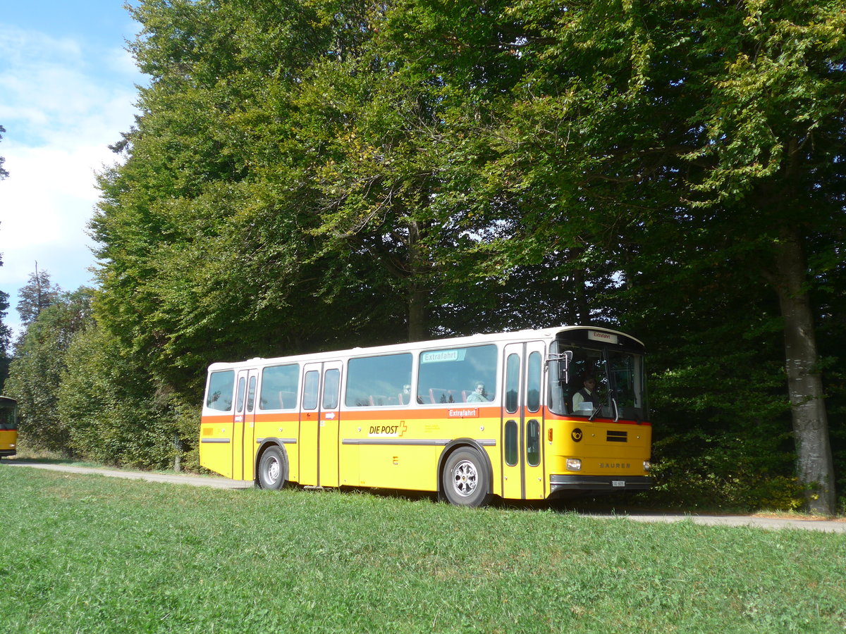 (198'009) - Gautschi, Suhr - AG 6835 - Saurer/T�scher (ex L�tscher, Neuheim Nr. 200; ex Cartek, Regensdorf; ex P 25'822) am 30. September 2018 in Wasen, Huttwilstrasse