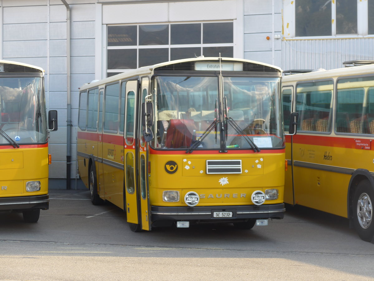 (198'036) - F�ssler, Unteriberg - Nr. 6/SZ 5232 - Saurer/R&J (ex Sch�rch, Gutenburg Nr. 6; ex P 24'358) am 30. September 2018 in Bellach, Hess