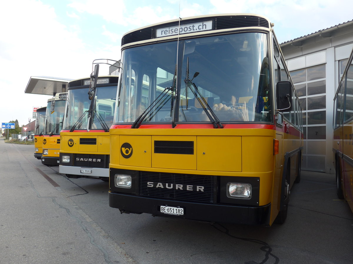 (198'048) - Bernair, M�nsingen - BE 651'182 - Saurer/T�scher (ex Schebath, Lauerz; ex Albin, F�llanden; ex Heim, Flums) am 30. September 2018 in Bellach, Hess