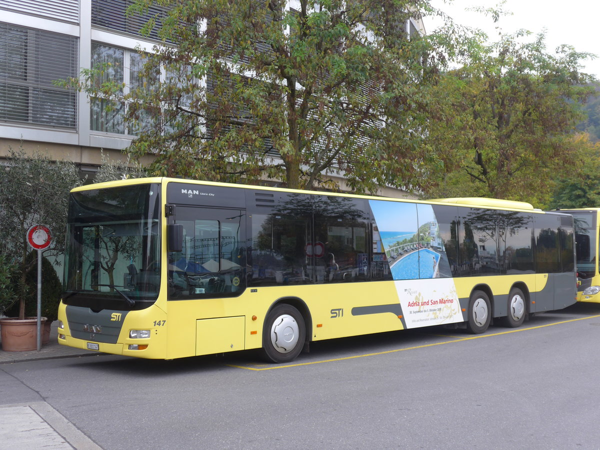 (198'125) - STI Thun - Nr. 147/BE 801'147 - MAN am 8. Oktober 2018 bei der Schiffl�ndte Thun
