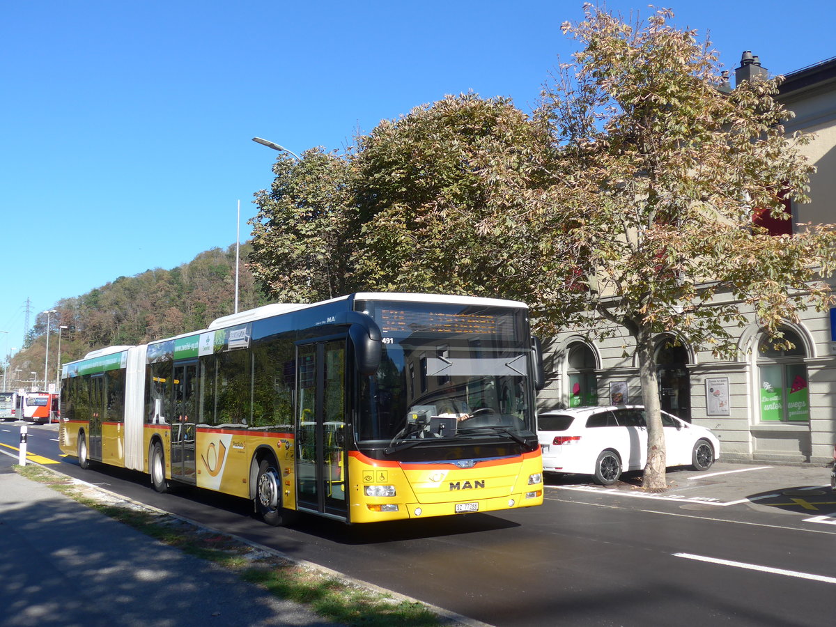 (198'232) - Kistler, Reichenburg - SZ 77'288 - MAN am 13. Oktober 2018 beim Bahnhof Ziegelbr�cke