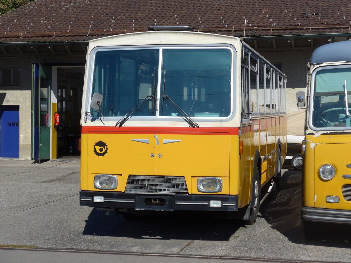 (198'249) - Oldie-Tours Z�risee, Wollerau - Saurer/Hess (ex Wohlgemuth, Hochwald) am 13. Oktober 2018 in Uznach, Garage