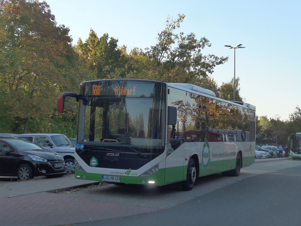 (198'295) - Meidenbauer, K�nigstein - LAU-MK 628 - Otokar am 15. Oktober 2018 beim Bahnhof Altdorf
