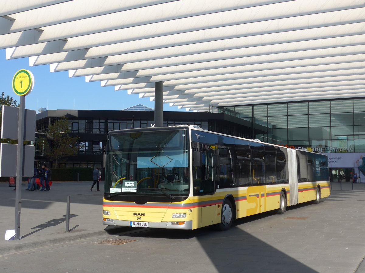 (198'336) - Bruckdorfer, N�rnberg - Nr. 119/N-NH 380 - MAN (ex STI Thun/CH Nr. 119) am 16. Oktober 2018 in N�rnberg, Messe