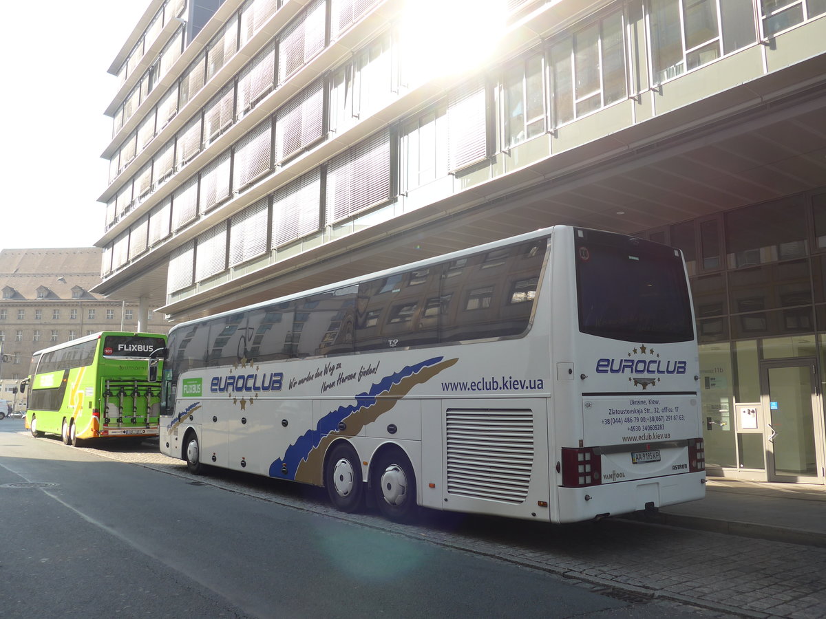 (198'364) - Aus der Ukraine: Euroclub, Kiew - AA 9195 KP - Van Hool am 17. Oktober 2018 in N�rnberg, Zentraler Busbahnhof