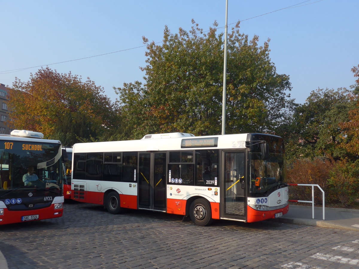 (198'374) - DPP Praha - Nr. 2039/3AF 3850 - Solaris am 18. Oktober 2018 in Praha, Dejvick�