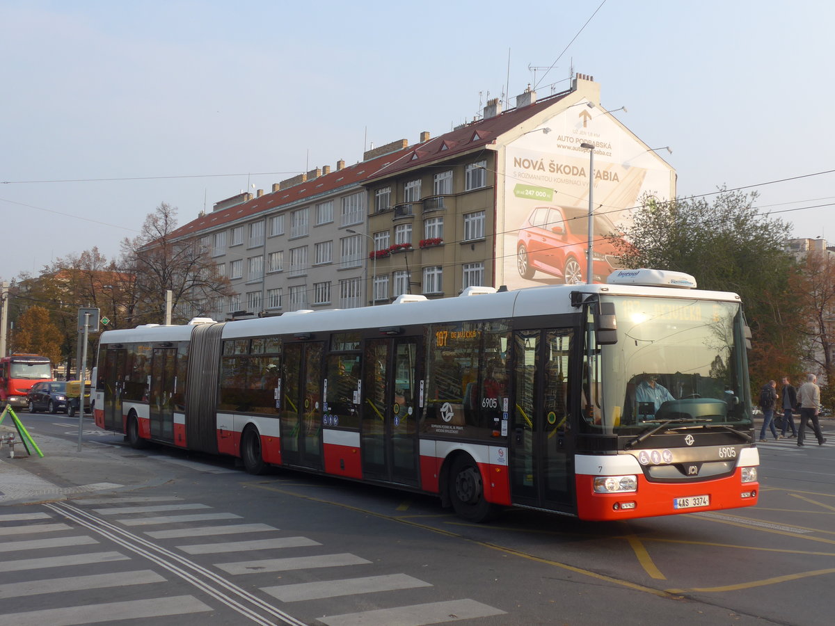 (198'491) - DPP Praha - Nr. 6905/4AS 3374 - SOR am 19. Oktober 2018 in Praha, Dejvick�