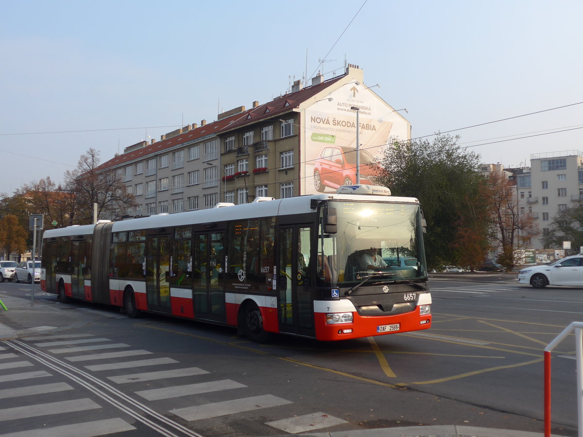 (198'496) - DPP Praha - Nr. 6657/2AF 2565 - SOR am 19. Oktober 2018 in Praha, Dejvick�