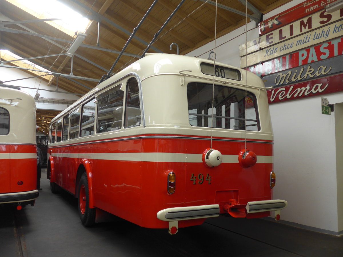 (198'796) - DPP Praha - Nr. 494 - Skoda Trolleybus am 20. Oktober 2018 in Praha, �PNV-Museum