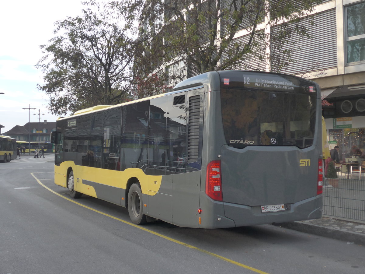 (199'266) - STI Thun - Nr. 501/BE 408'501 - Mercedes am 4. November 2018 bei der Schiffl�ndte Thun