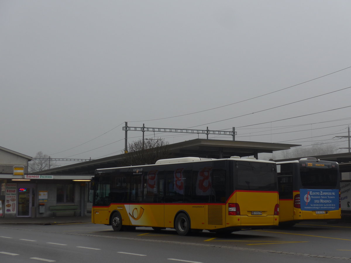 (199'603) - PostAuto Bern - BE 535'079 - MAN/G�ppel (ex Nr. 217; ex RBS Worblaufen Nr. 217) am 26. November 2018 beim Bahnhof Reichenbach