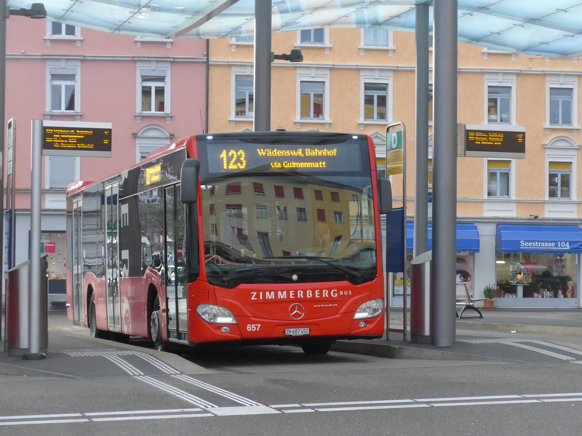 (199'780) - AHW Horgen - Nr. 657/ZH 687'452 - Mercedes am 8. Dezember 2018 beim Bahnhof W�denswil