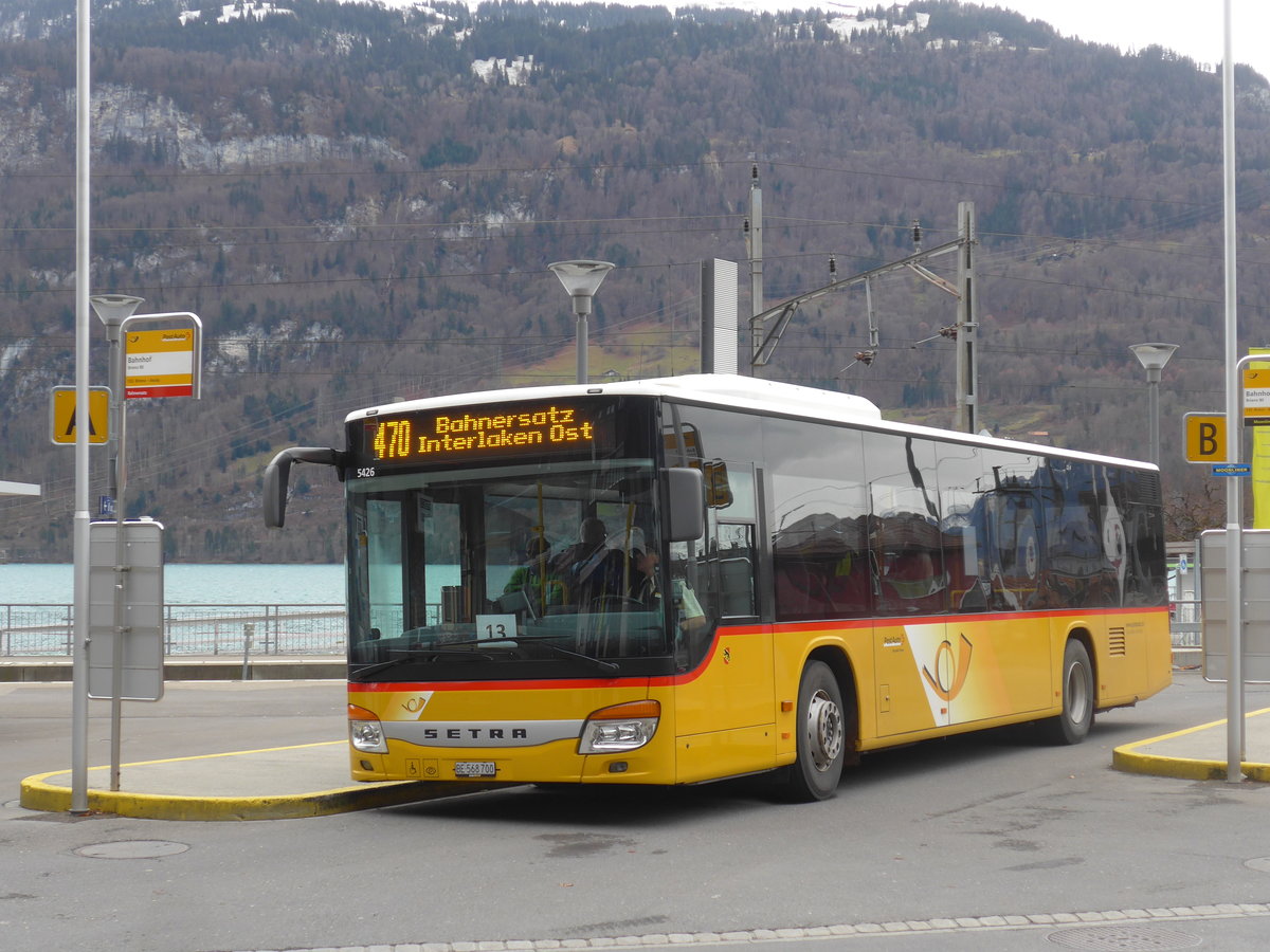 (199'864) - Fl�ck, Brienz - Nr. 3/BE 568'700 - Setra am 8. Dezember 2018 beim Bahnhof Brienz