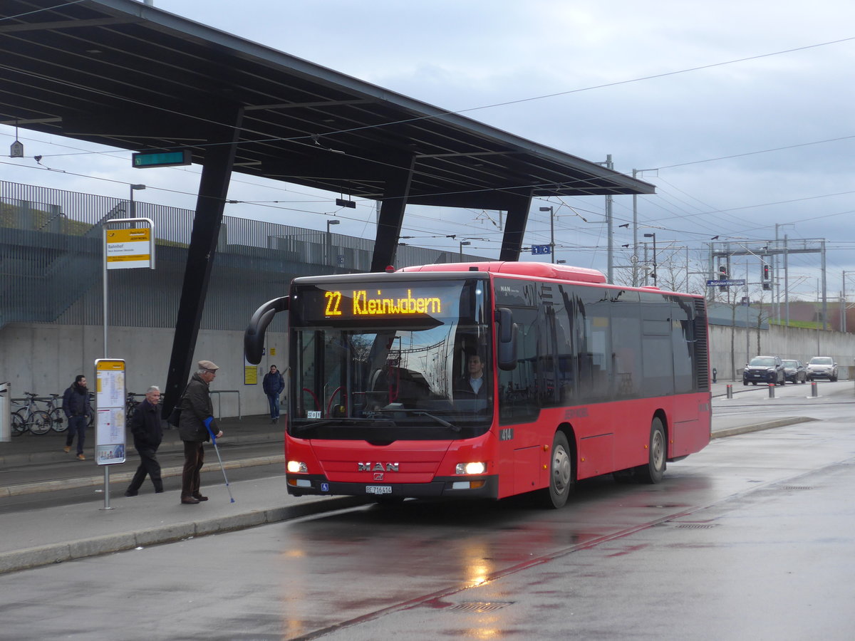 (199'913) - Bernmobil, Bern - Nr. 414/BE 716'414 - MAN am 10. Dezember 2018 beim Bahnhof Bern Br�nnen Westside