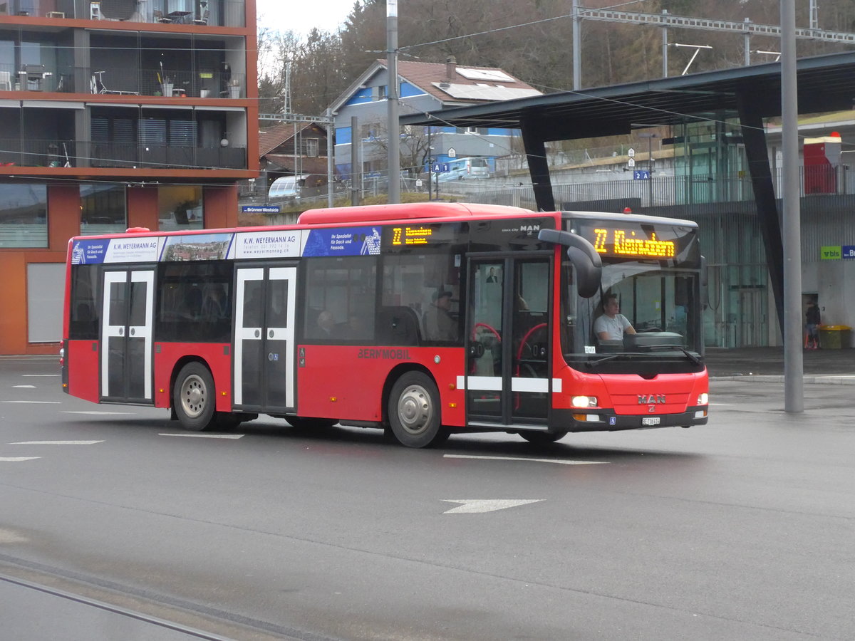 (199'915) - Bernmobil, Bern - Nr. 414/BE 716'414 - MAN am 10. Dezember 2018 beim Bahnhof Bern Br�nnen Westside