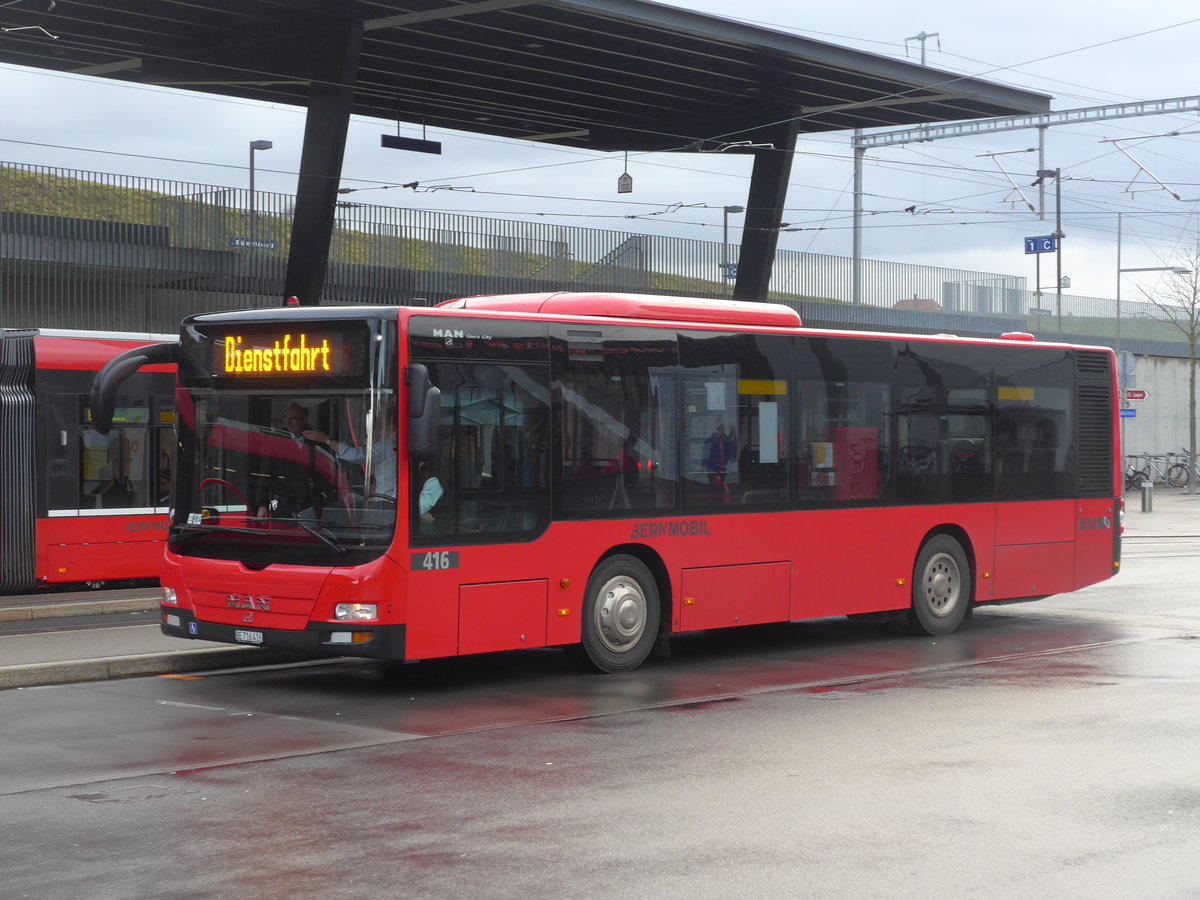 (199'916) - Bernmobil, Bern - Nr. 416/BE 716'416 - MAN am 10. Dezember 2018 beim Bahnhof Bern Br�nnen Westside