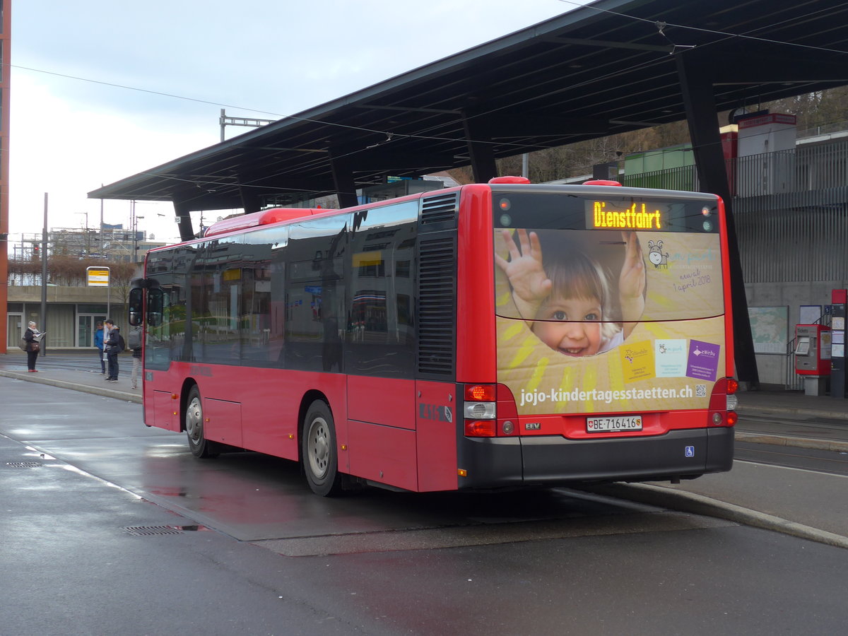 (199'917) - Bernmobil, Bern - Nr. 416/BE 716'416 - MAN am 10. Dezember 2018 beim Bahnhof Bern Br�nnen Westside