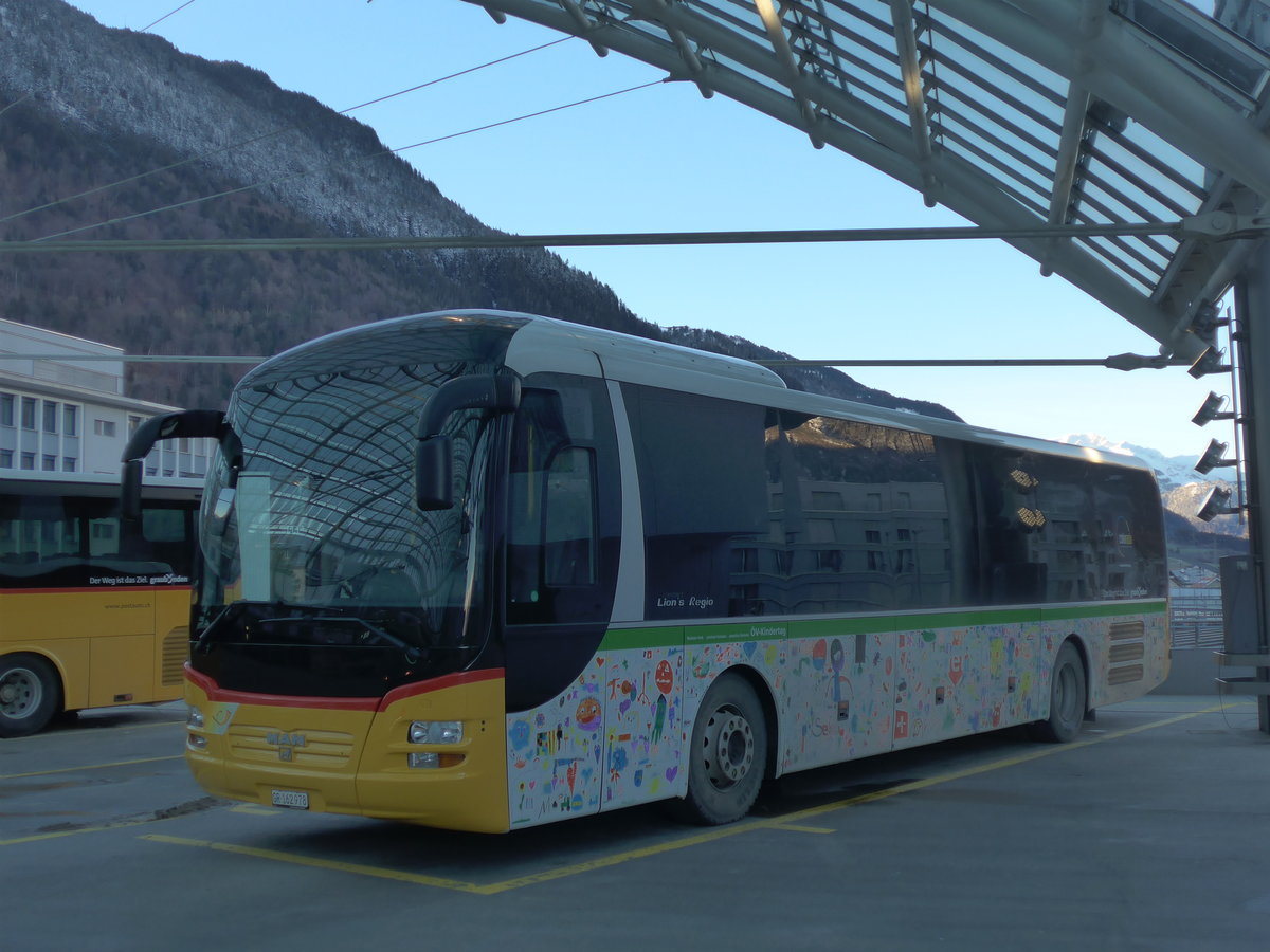 (200'252) - PostAuto Graub�nden - GR 162'978 - MAN am 26. Dezember 2018 in Chur, Postautostation
