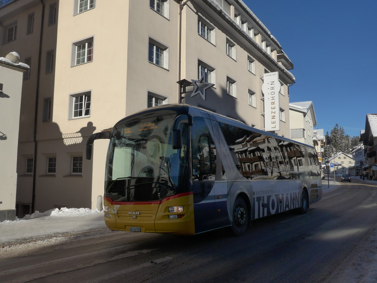 (200'268) - PostAuto Graub�nden - GR 162'988 - MAN am 26. Dezember 2018 in Lenzerheide, Post