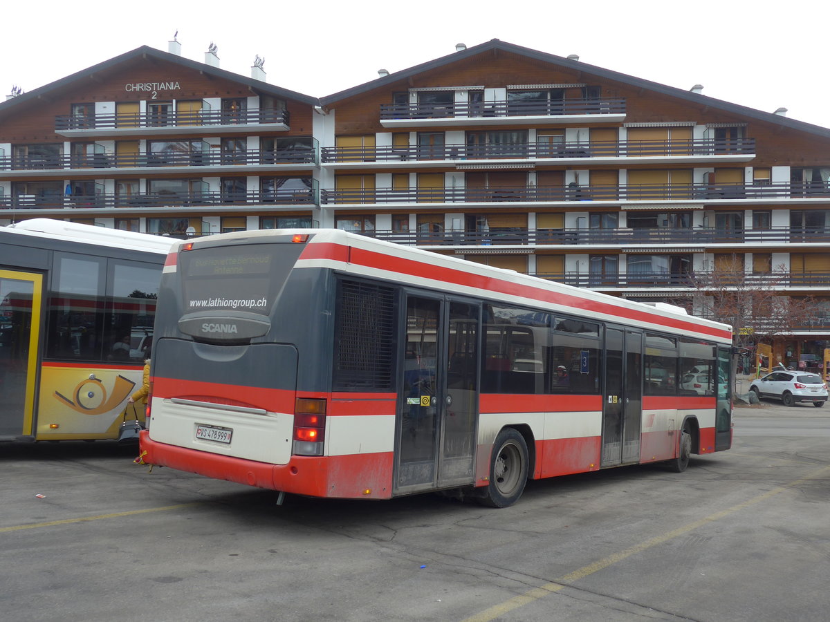 (200'369) - Lathion, Sion - Nr. 26/VS 478'999 - Scania/Hess (ex AAGS Schwyz Nr. 12) am 30. Dezember 2018 in Haute-Nendaz, T�l�cabine