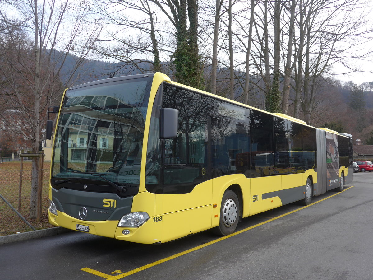 (200'424) - STI Thun - Nr. 183/BE 804'183 - Mercedes am 31. Dezember 2018 bei der Schiffl�ndte Thun