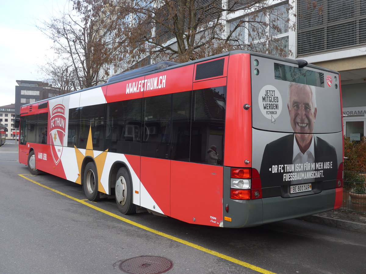 (200'427) - STI Thun - Nr. 149/BE 801'149 - MAN am 31. Dezember 2018 bei der Schiffl�ndte Thun