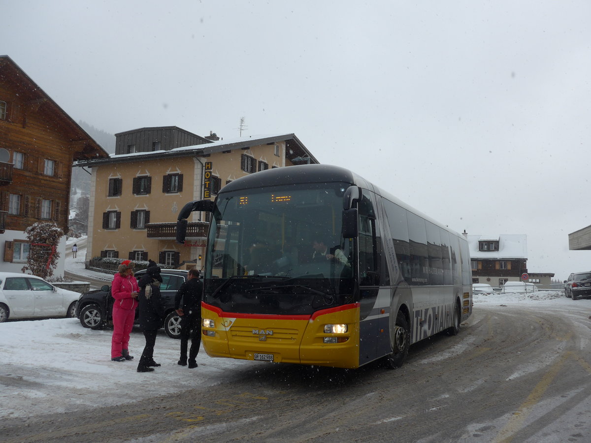 (200'591) - PostAuto Graub�nden - GR 162'988 - MAN am 2. Januar 2019 in Flims, Post