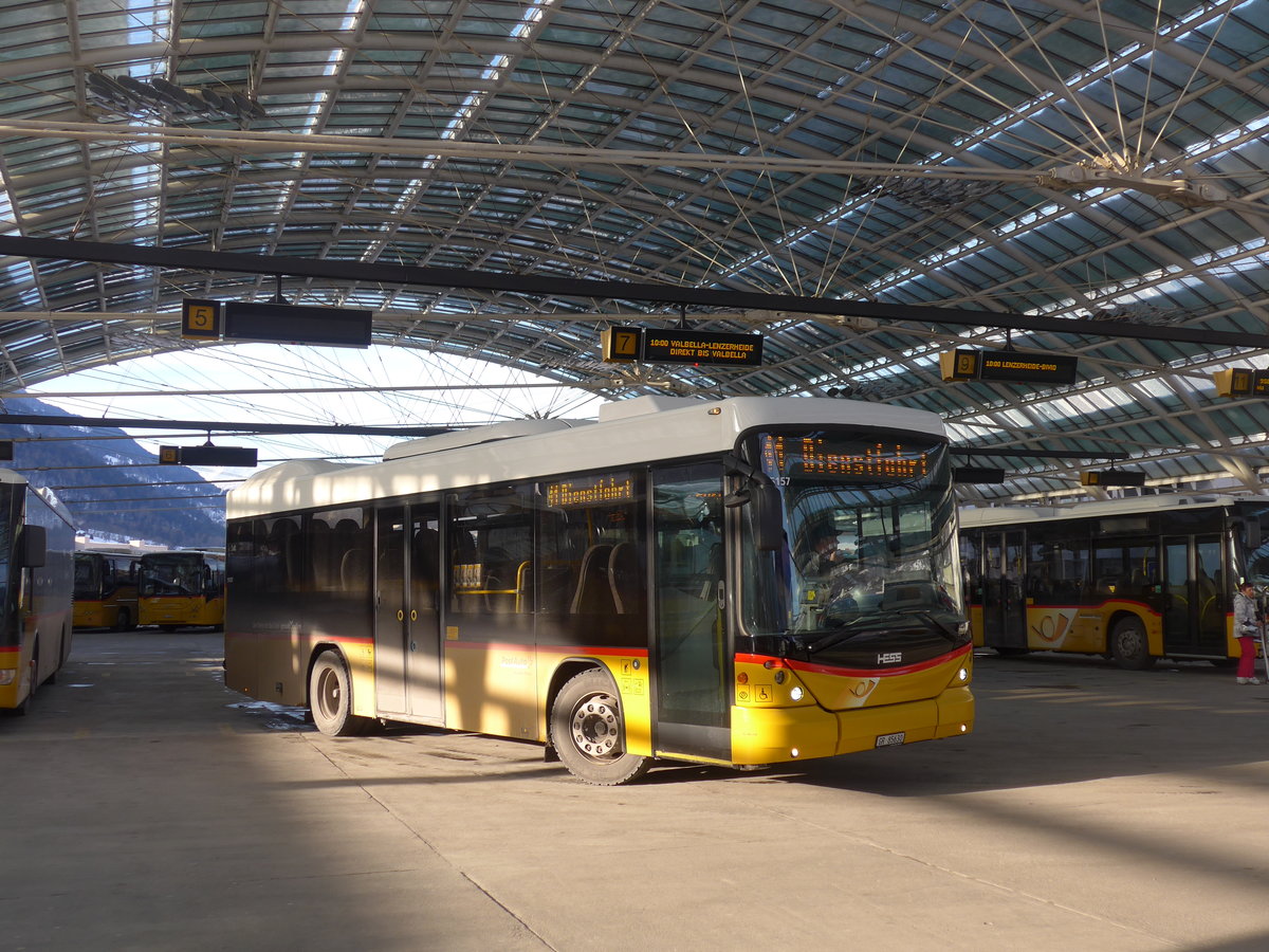 (201'234) - PostAuto Graub�nden - GR 85'630 - Scania/Hess am 19. Januar 2019 in Chur, Postautostation