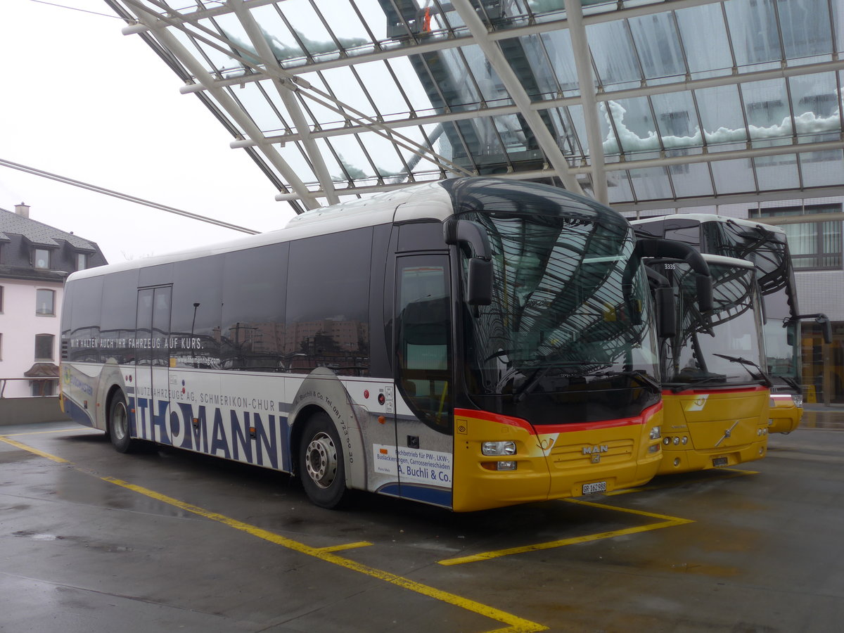 (201'395) - PostAuto Graub�nden - GR 162'988 - MAN am 2. Februar 2019 in Chur, Postautostation