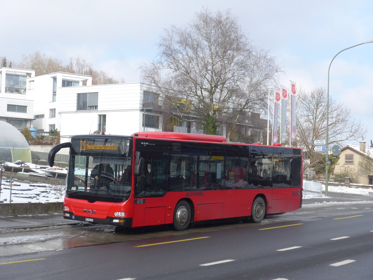 (201'446) - Bernmobil, Bern - Nr. 418/BE 716'418 - MAN am 4. Februar 2019 in K�niz, Weiermatt