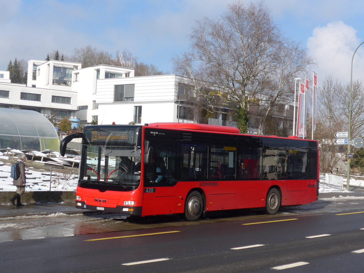 (201'452) - Bernmobil, Bern - Nr. 420/BE 716'420 - MAN am 4. Februar 2019 in K�niz, Weiermatt