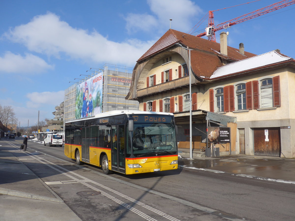 (201'464) - Lengacher, Wichtrach - Nr. 7/BE 619'491 - Mercedes am 4. Februar 2019 beim Bahnhof M�nsingen