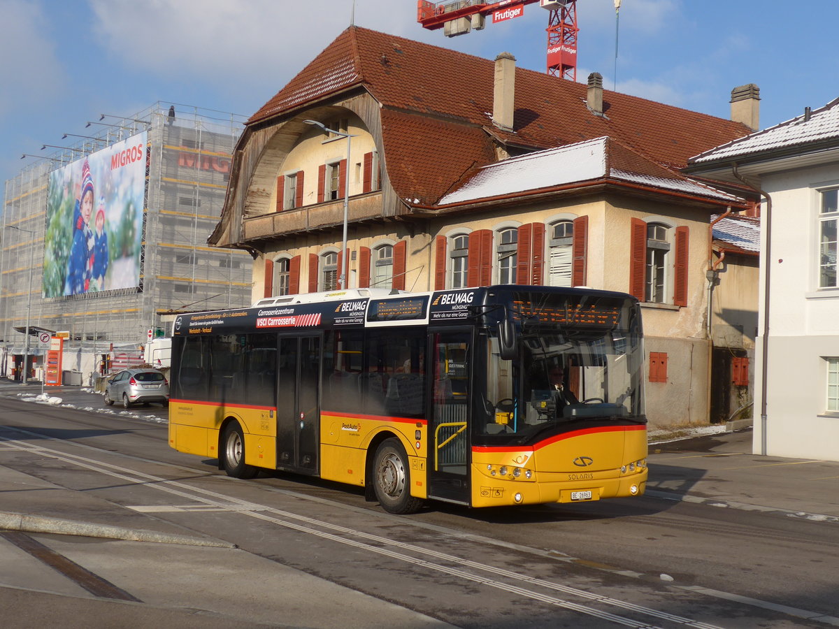 (201'476) - Lengacher, Wichtrach - Nr. 4/BE 26'963 - Solaris am 4. Februar 2019 beim Bahnhof M�nsingen