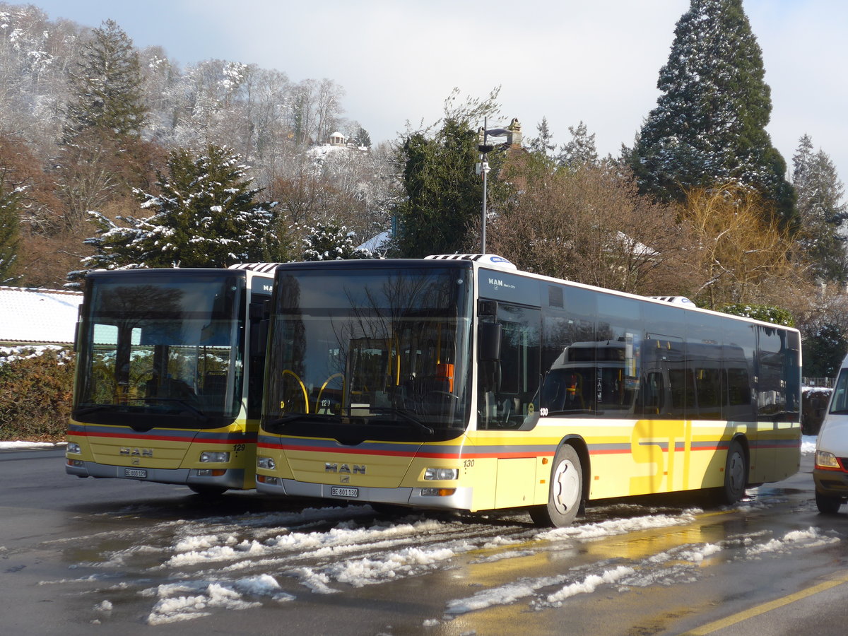 (201'479) - STI Thun - Nr. 130/BE 801'130 - MAN am 4. Februar 2019 bei der Schiffl�ndte Thun